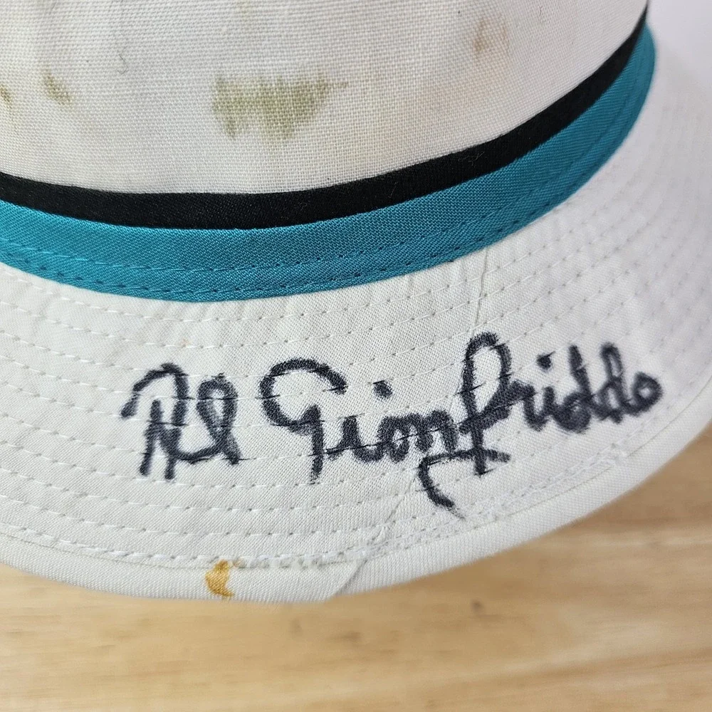 Al Gionfriddo Brooklyn Dodger Baseball‎ Player Autographed Bucket Hat Signed Pin